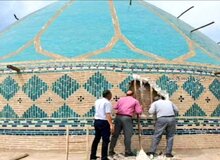 ریزش ۳۰ متر مربعی کاشی‌های گنبد مسجد امیر چخماق؛ «آخرین مرمت گنبد مربوط به ۴۵ سال قبل است»