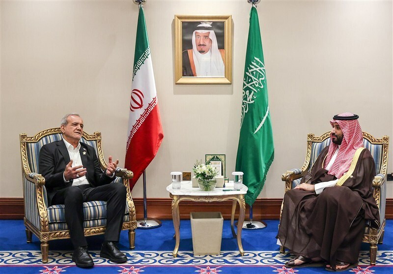 دیدار محمد بن سلمان و مسعود پزشکیان در دوحه