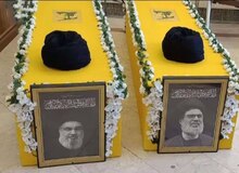  اولین تصویر از تابوت سیدحسن نصرالله و شیخ صفی الدین 