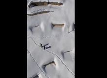 ویدیو / تصاویر هوایی از بارش کم سابقه شهرستان کوهرنگ و مدفون شدن منازل در برف