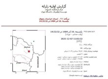 زلزله ۴.۱ ریشتری سفید سنگ در خراسان رضوی را لرزاند