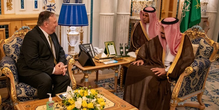پمپئو در دیدار با ملک سلمان: امنیت دریایی تنگه هرمز باید تقویت شود