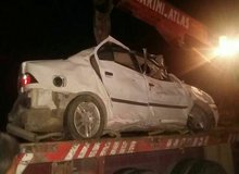 واژگونی خودروی سمند در جاده زنجان به ابهر