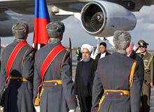استقبال رسمی پوتین از روحانی در کاخ کرملین /تهران و مسکو 14 سند همکاری امضا کردند