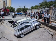 نشست زمین در مجاورت دانشگاه هنر تبریز +تصاویر