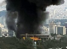 ساختمان شیشه‌ای جام‌جم دوباره آتش گرفت