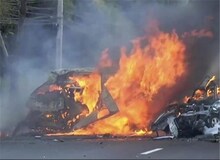 مرگ ۳ نفر در آتش سوزی ۲ خودرو در شوشتر
