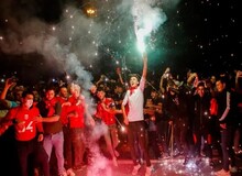 شادی خیابانی هواداران تراکتور پس از قهرمانی در سوپرجام