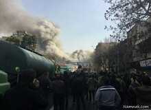  "عارف" در محل حادثه پلاسکو حضور پیدا کرد