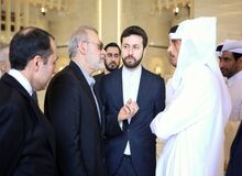 دیدار لاریجانی با نخست‌وزیر قطر