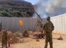 استفاده ارتش اسرائیل از منجنیق آتشین در مرز لبنان