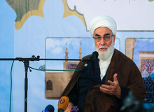 قرائت پیام مقام معظم رهبری در مراسم وداع با شهدای ترور