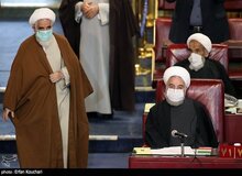 اولین حضور حسن روحانی در نشست مجلس خبرگان بعد از مراسم افتتاحیه سال ۹۵ + عکس