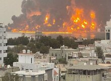 بمباران انبار تسلیحات انصارالله توسط جنگنده‌های آمریکا